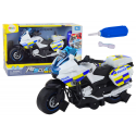 Lean Toys Police Rotating Motorcycle DIY Lights Sounds White Lean Toys Police Rotating Motorcycle DIY Lights Sounds White