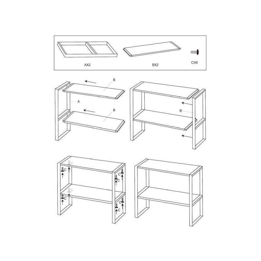 5five Simply Smart Virtuvės stalviršio lentyna, 2 lygiai, 40 x 17,5 x 35 cm – 3