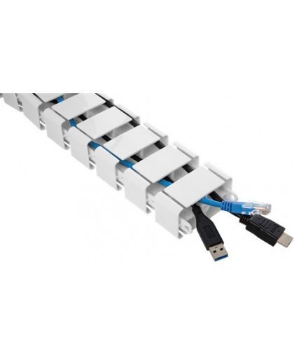 Deltaco Office cable collector, 4 gutters, white – 3