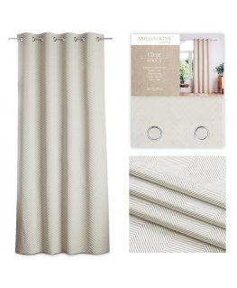 Naktinė užuolaida AmeliaHome CLEAR, 140x250 cm, žiedai, spalva: kapučino