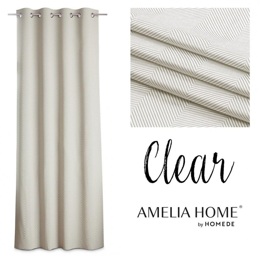 Night curtain AmeliaHome CLEAR, 140x250 cm, rings, color: cappuccino – 4