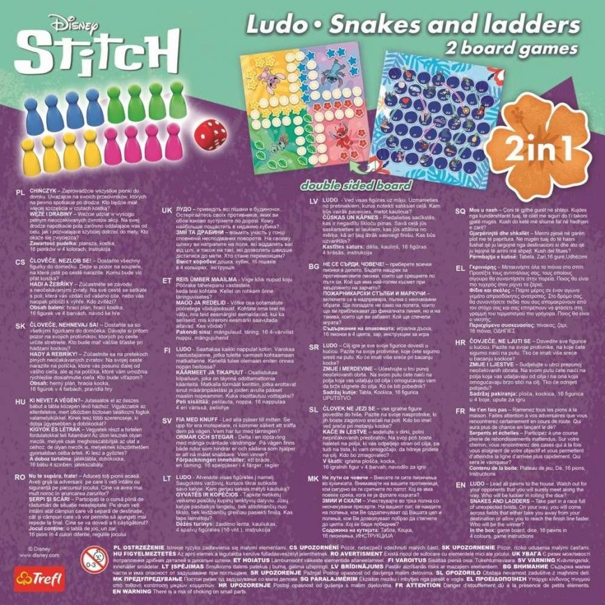Trefl Kaksipuolinen lautapeli Snakes and Ladders Lilo & Stitch – 2