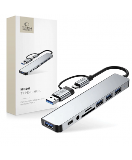 Tech-Protect HB06 HUB Adapter 8in1 TYPE-C + USB2.0 + USB3.0 + SD