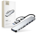 Tech-Protect HB06 HUB Adapter 8in1 TYPE-C + USB2.0 + USB3.0 + SD Tech-Protect HB06 HUB Adapter 8in1 TYPE-C + USB2.0 + USB3.0 + SD