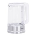 Mesko Home MS 1301W electric kettle 1.7 L 2200 W Stainless steel, Transparent, White