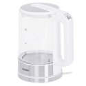 Mesko Home MS 1301W electric kettle 1.7 L 2200 W Stainless steel, Transparent, White