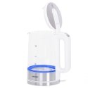 Mesko Home MS 1301W elektrikann 1,7 l 2200 W Roostevaba teras, Läbipaistev, Valge Mesko Home MS 1301W elektrikann 1,7 l 2200 W Roostevaba teras, Läbipaistev, Valge