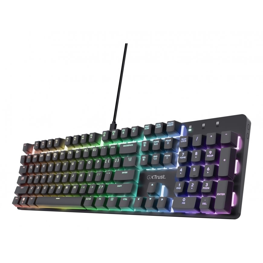 Trust GXT 871 Zora klaviatuur Mängimine USB QWERTZ Tšehhi, Slovakkia Must – 3