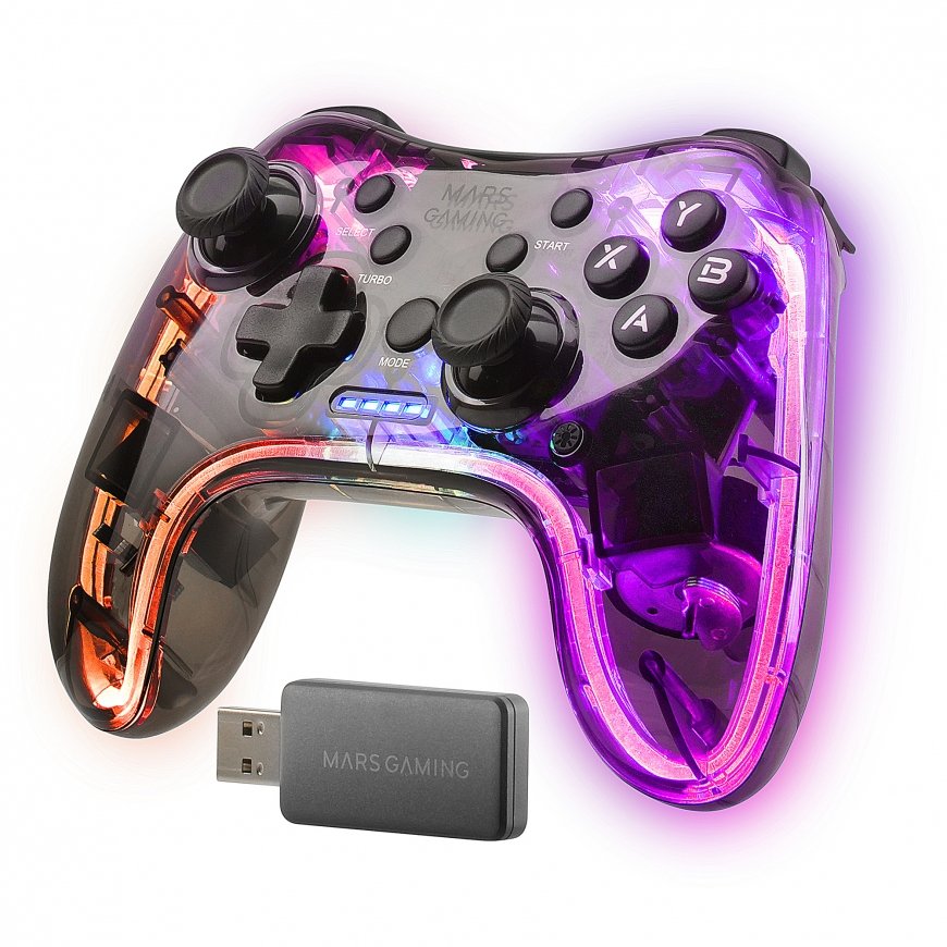 Mars Gaming MGP-24 Must, Läbipaistev RF Juhtpult Android, MAC, PC, PlayStation 4, Playstation 3, Xbo
