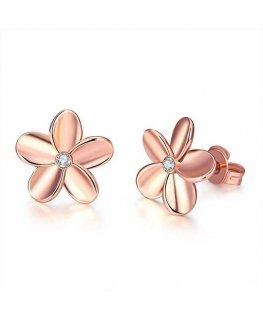 Troli Delicate bronze earrings with crystals Flowers VSE001R-PET