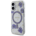 Guess Resin Flowers Glitter MagSafe Case for iPhone 16 purple Guess Resin Flowers Glitter MagSafe Case for iPhone 16 purple