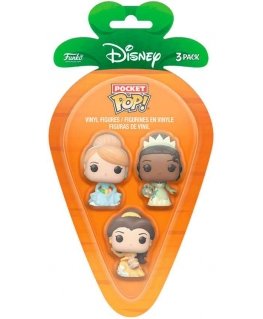 Funko Porkkana Pocket POP blister 3 hahmoa Disney Princess Cinderella Tiana Bella pääsiäinen