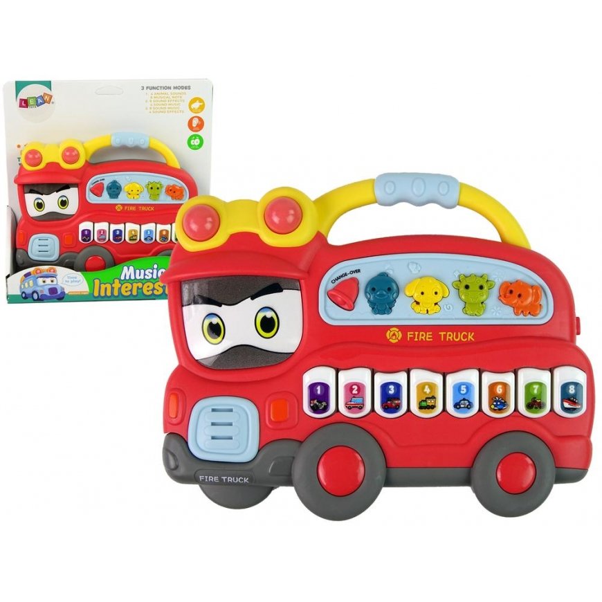 Lean toys Interactive Piano Fire Department Animal Sounds Vehicle Sounds Red