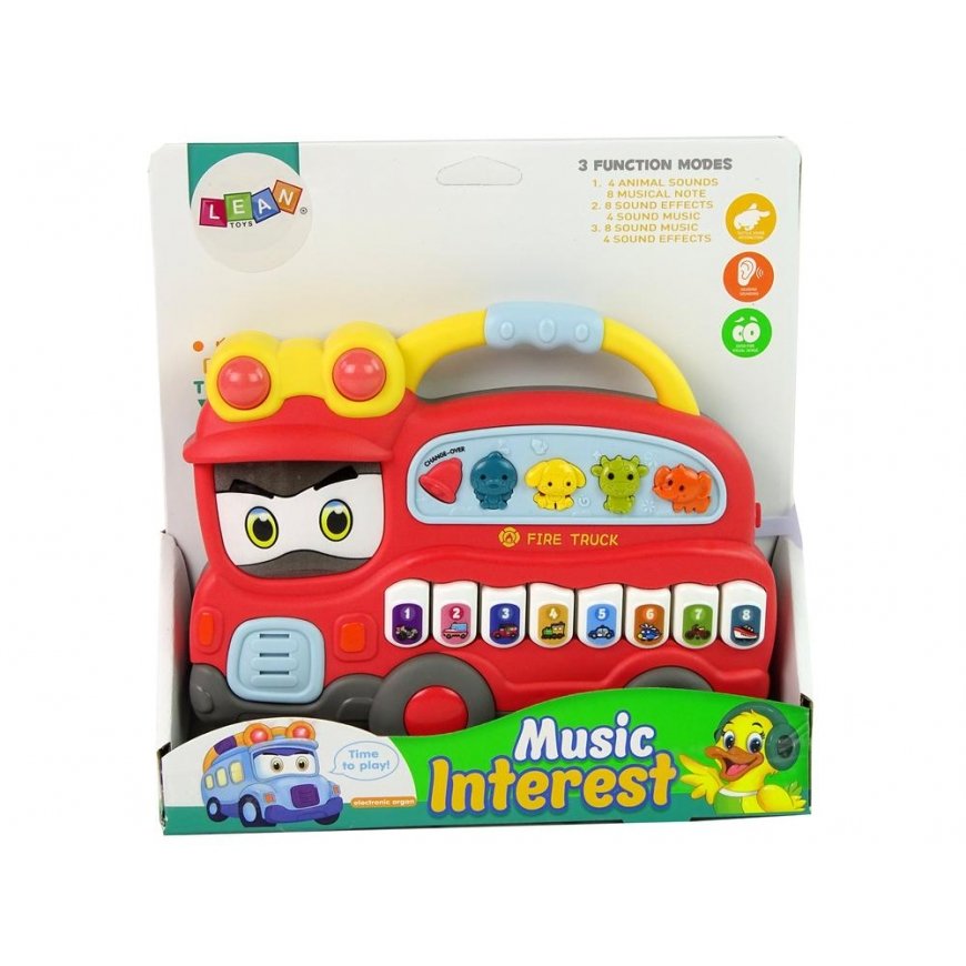 Lean toys Interactive Piano Fire Department Animal Sounds Vehicle Sounds Red – 2