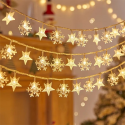 LED kalėdų leputės snowflake/star - 10m/80 lempučių warm baltas maitinama baterijomis 3xAA EHD-LS06 LED kalėdų leputės snowflake/star - 10m/80 lempučių warm baltas maitinama baterijomis 3xAA EHD-LS06