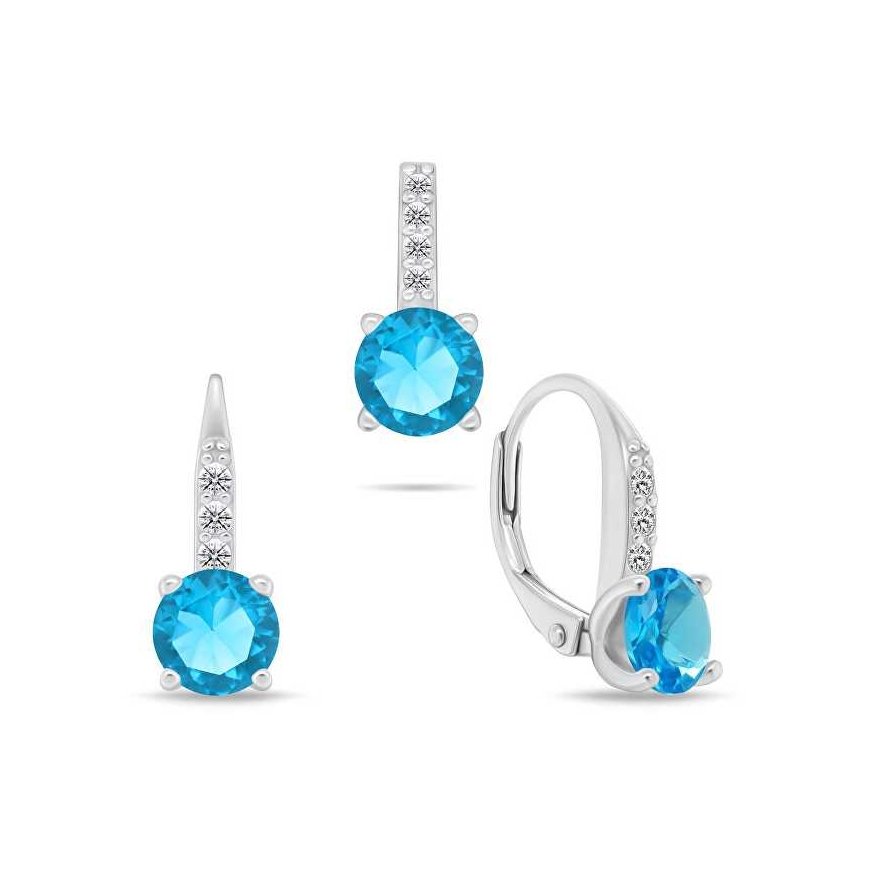 Brilio Silver Elegant silver set with zircons SET274WLB (pendant, dangle earrings)