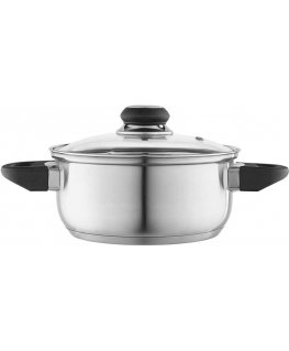 MTM Stainless steel pot 1.9 l. 18cm with glass lid