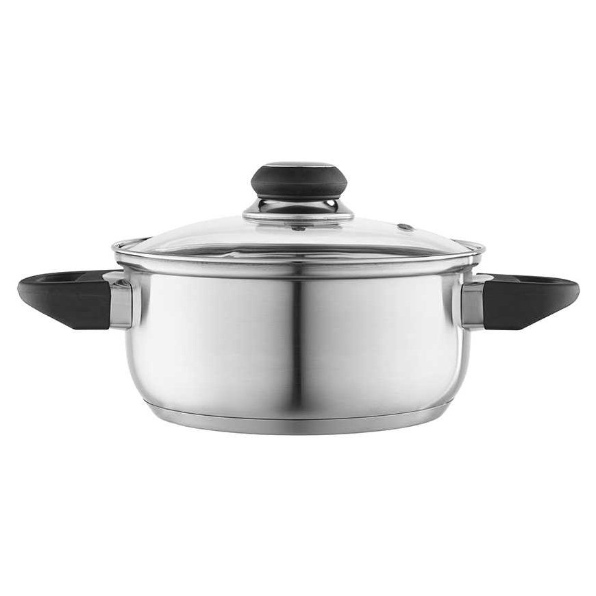 MTM Stainless steel pot 1.9 l. 18cm with glass lid