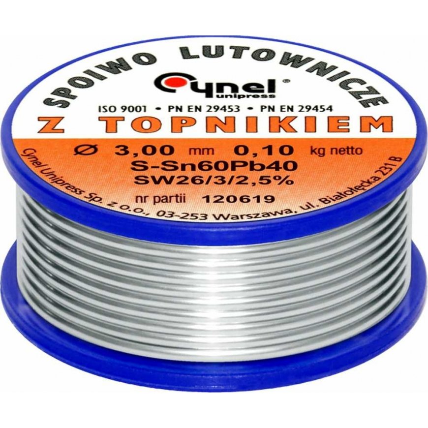 Puhallusjuote juoksuteella CYNEL Sn60Pb40 SW26 3.00mm 100g – 2
