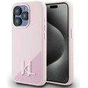 Karl Lagerfeld silicone Shadow Metal Initial MagSafe Apple iPhone 15 Pro Max case pink