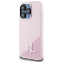 Karl Lagerfeld silicone Shadow Metal Initial MagSafe Apple iPhone 15 Pro Max case pink