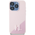 Karl Lagerfeld silikoni Shadow Metal Initial MagSafe Apple iPhone 15 Pro Max kotelo pinkki