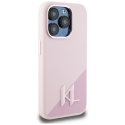 Karl Lagerfeld silikoni Shadow Metal Initial MagSafe Apple iPhone 15 Pro Max kotelo pinkki