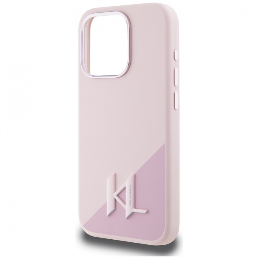 Karl Lagerfeld silicone Shadow Metal Initial MagSafe Apple iPhone 15 Pro Max case pink – 5