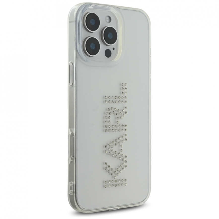 Dėklas Karl Lagerfeld IML Rhinestones Logo do iPhone 16 Pro permatomas – 5