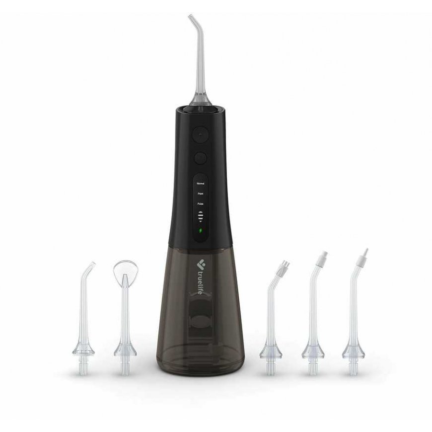 Toothbrush TrueLife AquaFloss Compact L100 Black - mouthwash