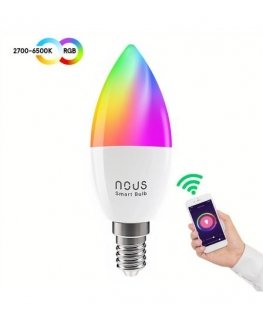 LED bulb E14, 230V, 4.5W, 380lm, 2700K - 6500K, RGB, smart Wi-Fi, app controlled, TUYA / Smart Life, P4, NOUS