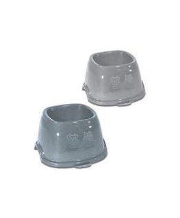 Feed bowl Break 11 0,4+0,4L 28x17x6cm assorted grey|blue
