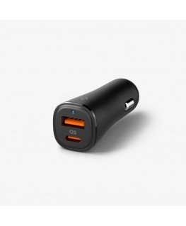Spigen ArcStation Essential 48W Гарнитура, Смартфон, Умные часы, Планшет Черный Прикуриватель Быстрая зарядка Авто