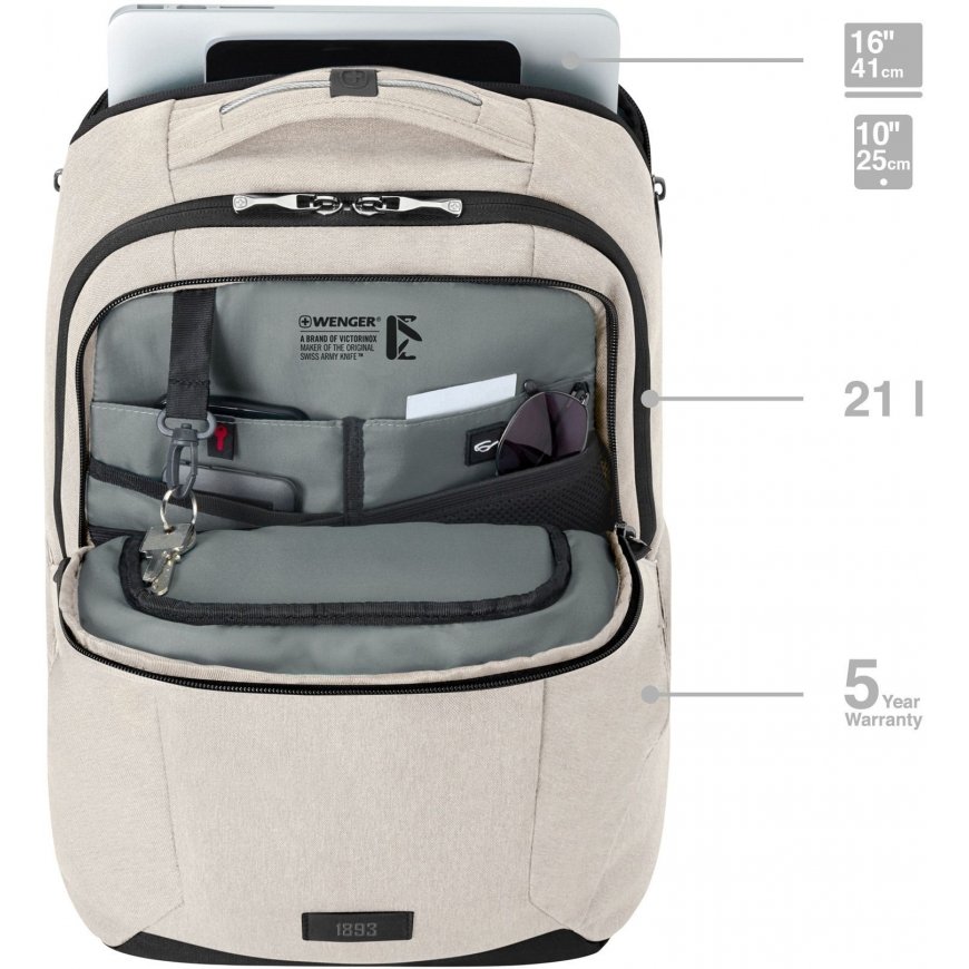 Wenger MX Professional 16-inch Laptop Backpack with Tablet Compartment - Sand – 2