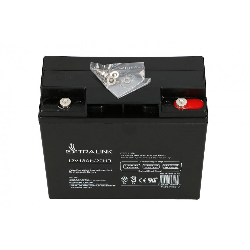 Extralink AKUMULATOR BATTERY ACCUMULATOR AGM 12V 18AH - Batterie - 18.000 mAh Sealed Lead Acid (VRLA – 5