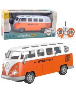 Lean Toys RETRO CITY BUS WITH REMOTE CONTROL 1:30