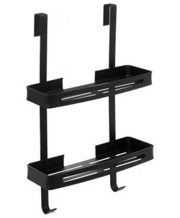 5five Simply Smart Shower Shelf, Two-Tier, Black, 32.5 x 16 x 60 cm