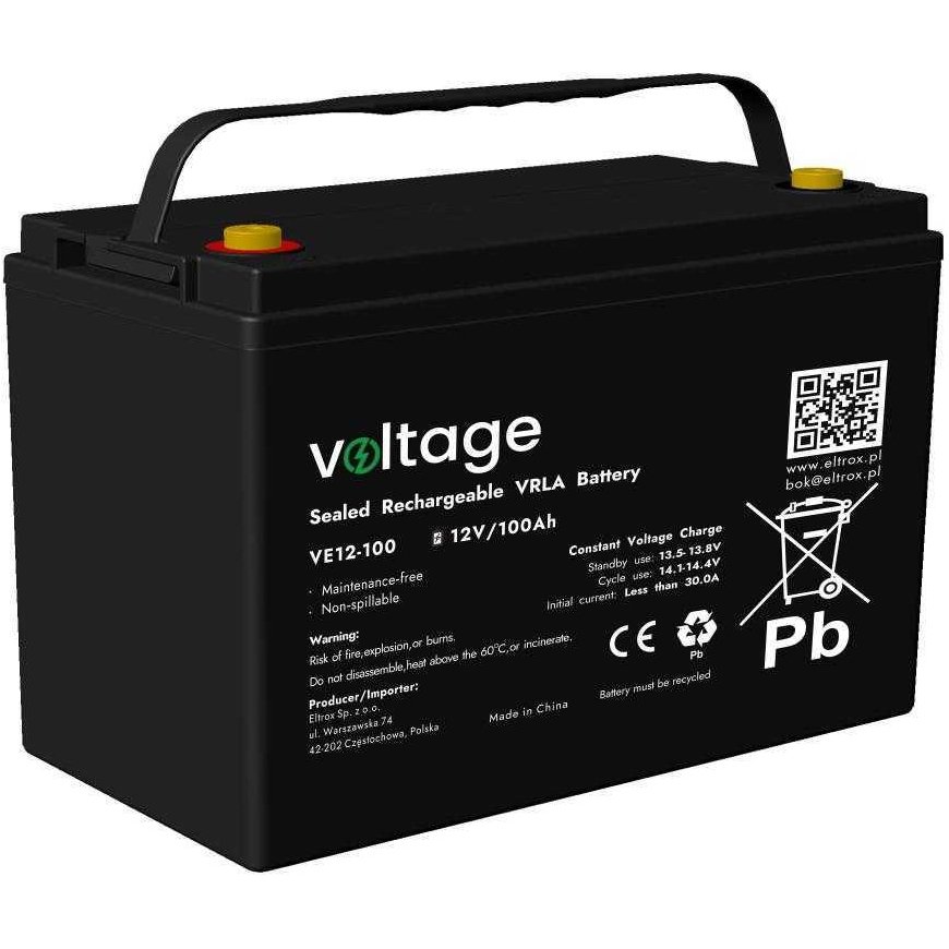 VOLTAGE AGM 12V 100Ah VE12-100 battery