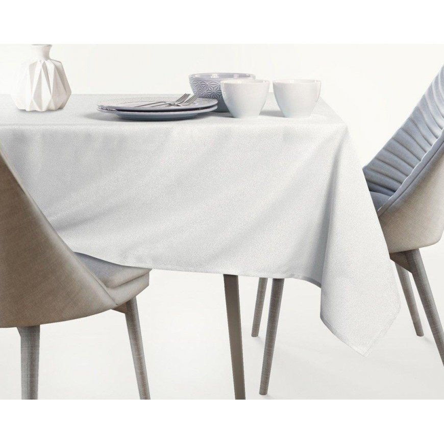 AmeliaHome Tablecloth Empire white simple classic 80x80