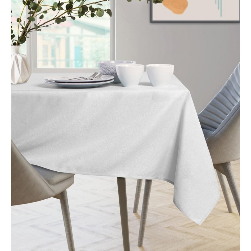 AmeliaHome Tablecloth Empire white simple classic 80x80 – 5