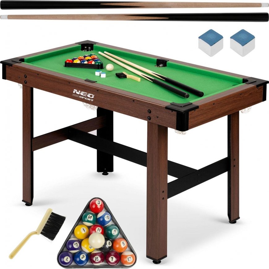 Neo-Sport Biliardo stalas 122 x 61 x 76 cm NS-807 tamsiai rudas