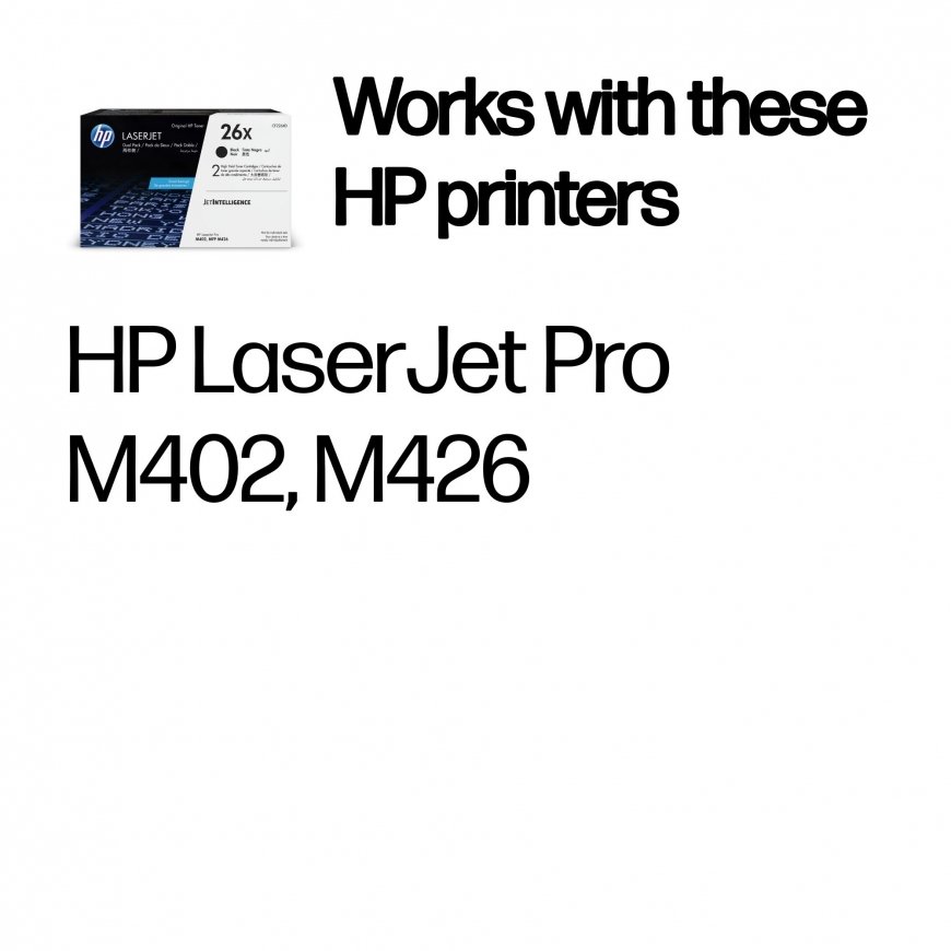 HP 26X 2-pack High Yield Black Original LaserJet Toner Cartridges – 2