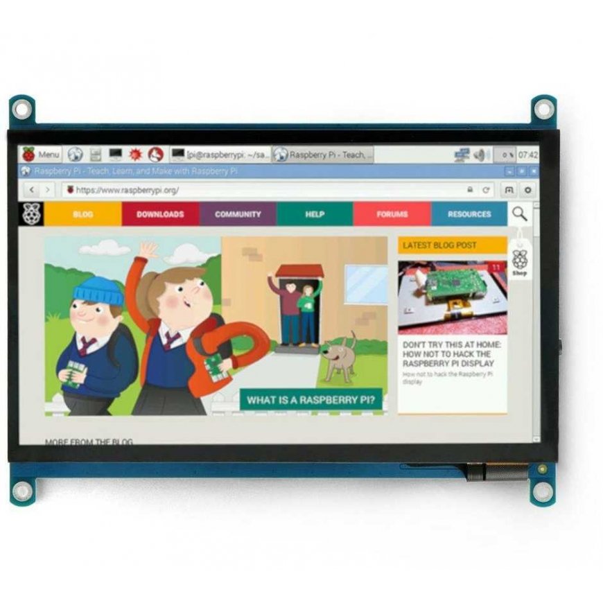 Touchscreen, capacitive QLED Quantum Dot 7" 1024x600px, Waveshare 18625