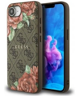 Case Guess 4G Flowers Print MagSafe iPhone 16e ruskealle