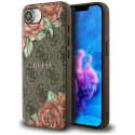 Case Guess 4G Flowers Print MagSafe for iPhone 16e brown Case Guess 4G Flowers Print MagSafe for iPhone 16e brown