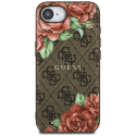 Case Guess 4G Flowers Print MagSafe for iPhone 16e brown Case Guess 4G Flowers Print MagSafe for iPhone 16e brown