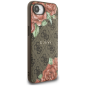 Case Guess 4G Flowers Print MagSafe for iPhone 16e brown Case Guess 4G Flowers Print MagSafe for iPhone 16e brown