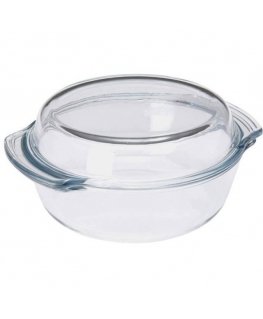 Bigbuy Cooking Ovenproof Dish with Lid with Lid Round 1.7L Pan Shape