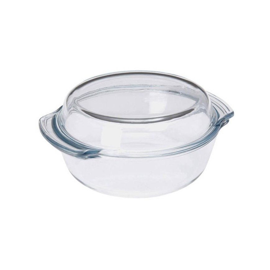 Bigbuy Cooking Orkaitėms atsparus indas su dangteliu su dangčiu Apvalus 1,7 l keptuvės forma