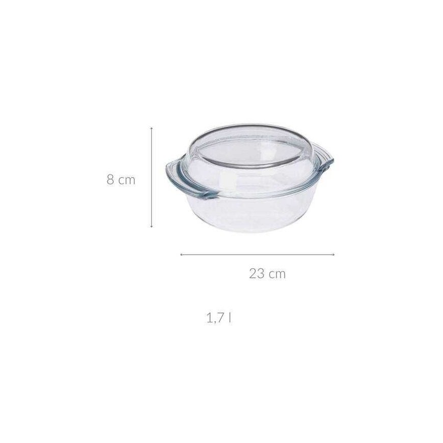 Bigbuy Cooking Ovenproof Dish with Lid with Lid Round 1.7L Pan Shape – 2